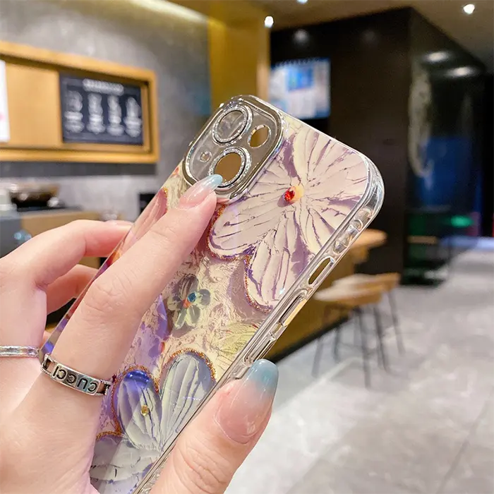 Cute Oil Painting Flower iPhone Mobile Case