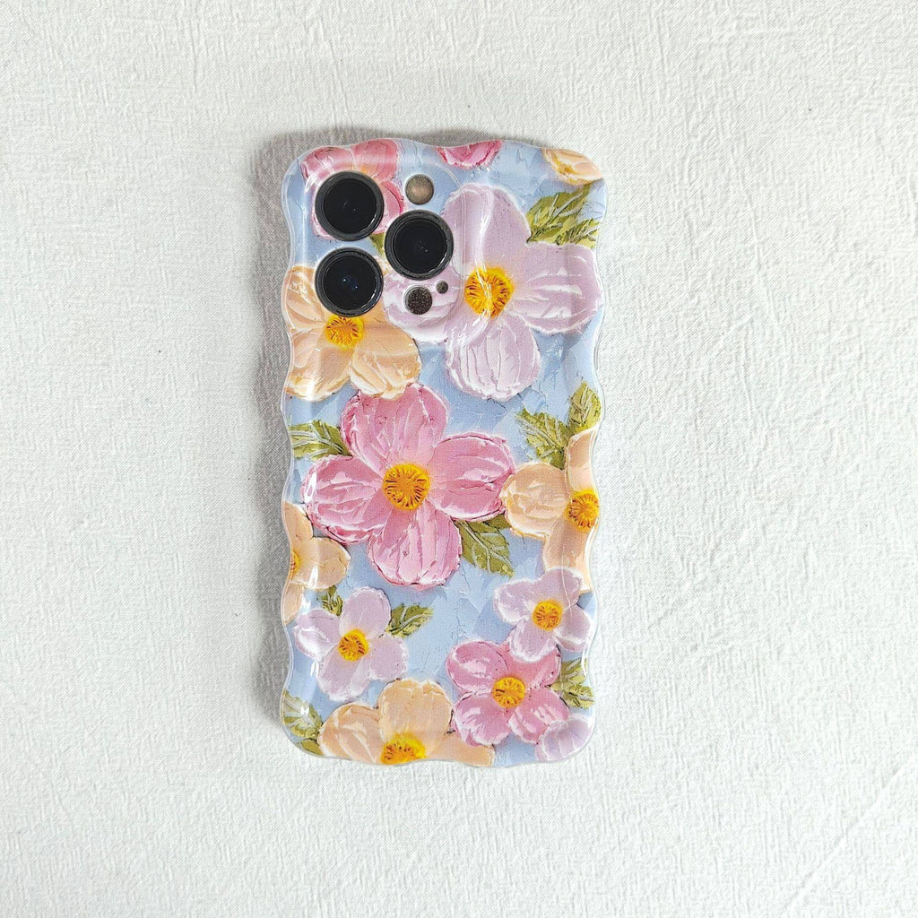 Pink Blossom Oil Painting Flower iPhone Mobile Case