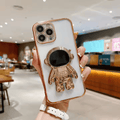 Astronaut Electroplated Phone Case with Lens Protection and Holder (for Men & Women)