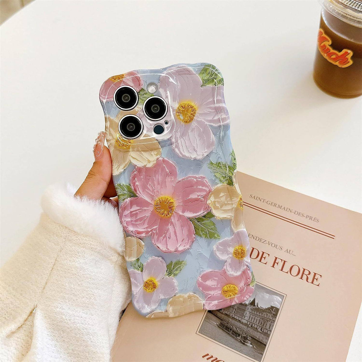 Pink Blossom Oil Painting Flower iPhone Mobile Case