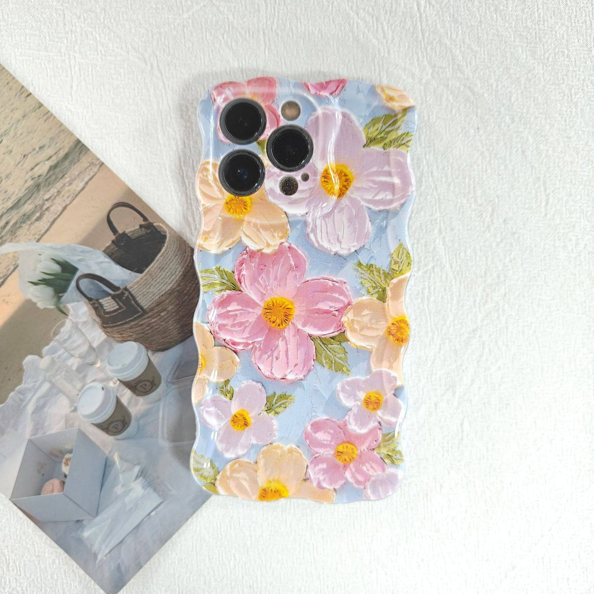 Pink Blossom Oil Painting Flower iPhone Mobile Case