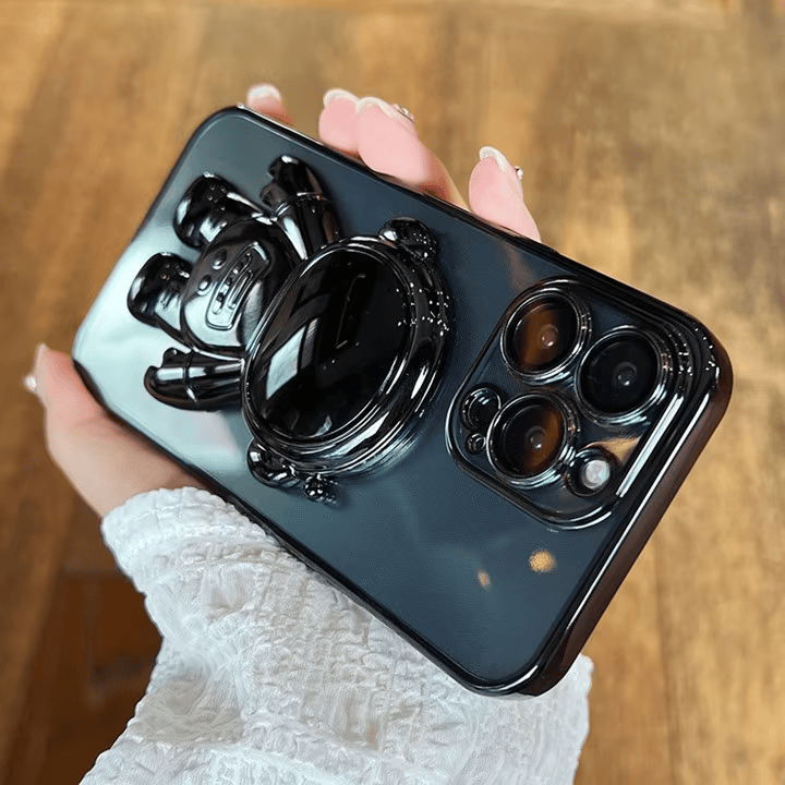 Astronaut Electroplated Phone Case with Lens Protection and Holder (for Men & Women)