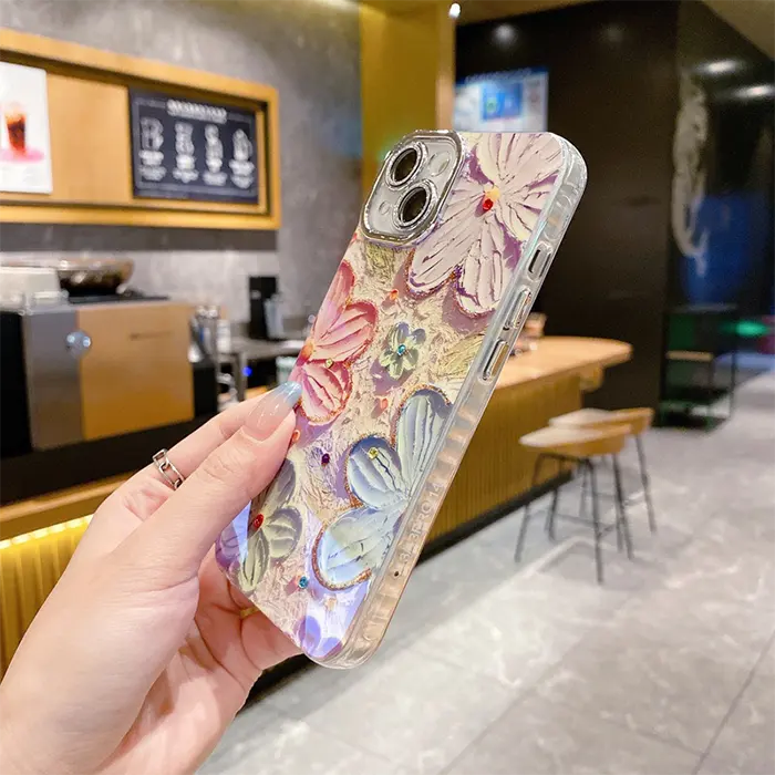 Cute Oil Painting Flower iPhone Mobile Case