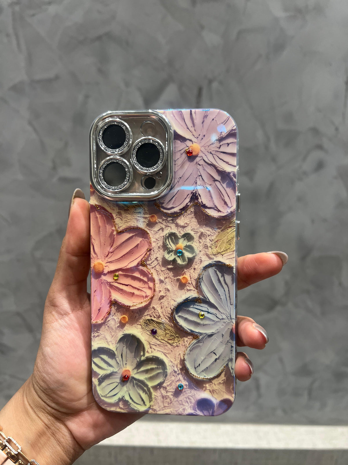 Cute Oil Painting Flower iPhone Mobile Case