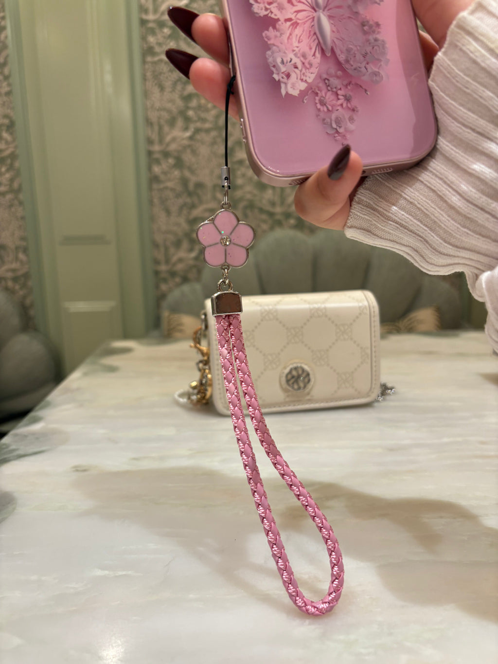 Floral Butterfly Glass-Back iPhone Case