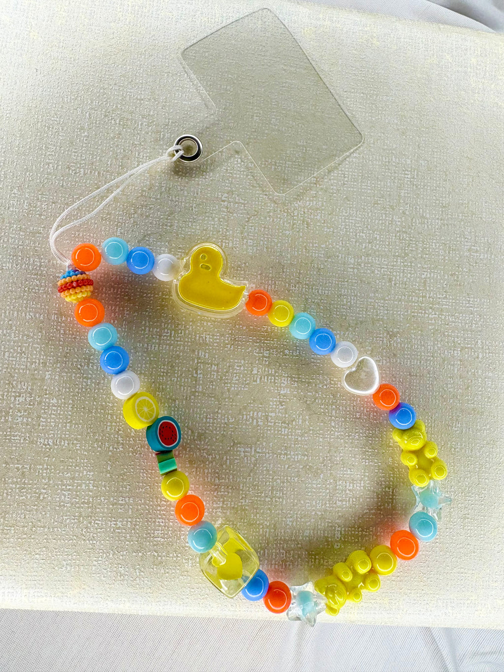 Cheerful Curvy Edge Beads Phone Charm