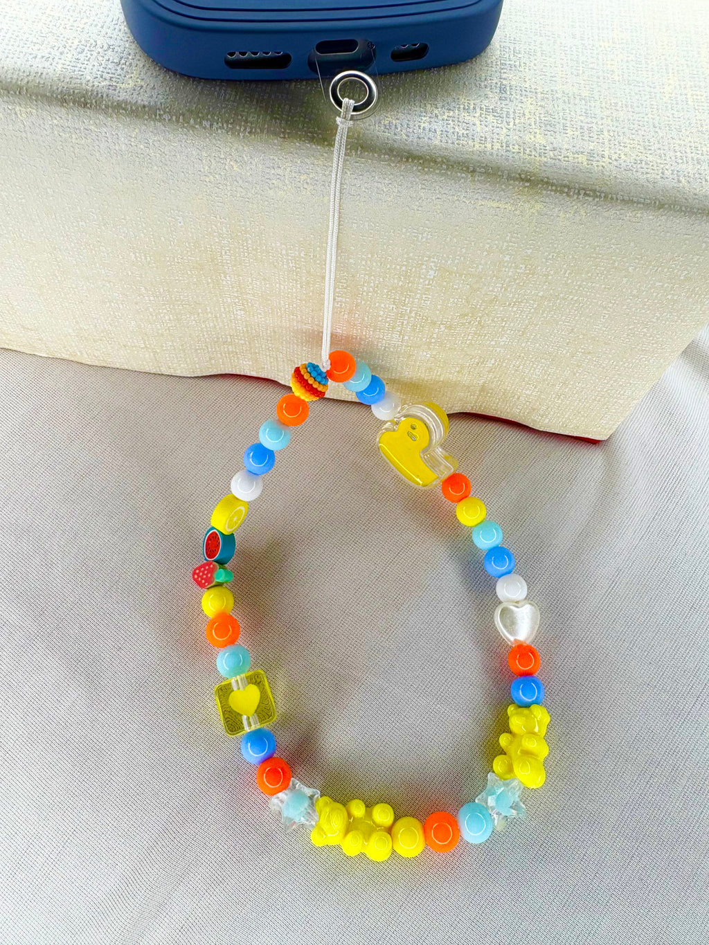 Cheerful Curvy Edge Beads Phone Charm