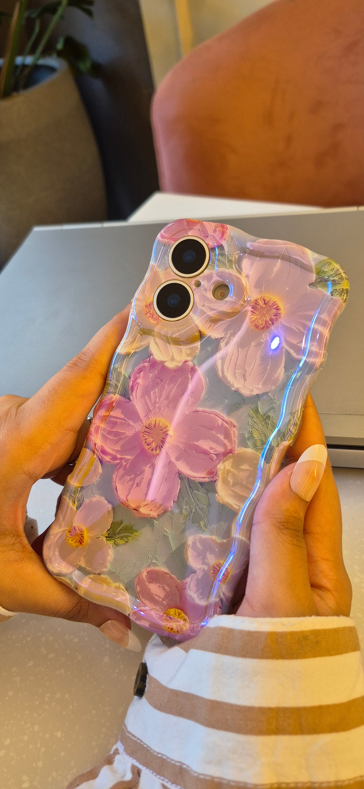 Pink Blossom Oil Painting Flower iPhone Mobile Case