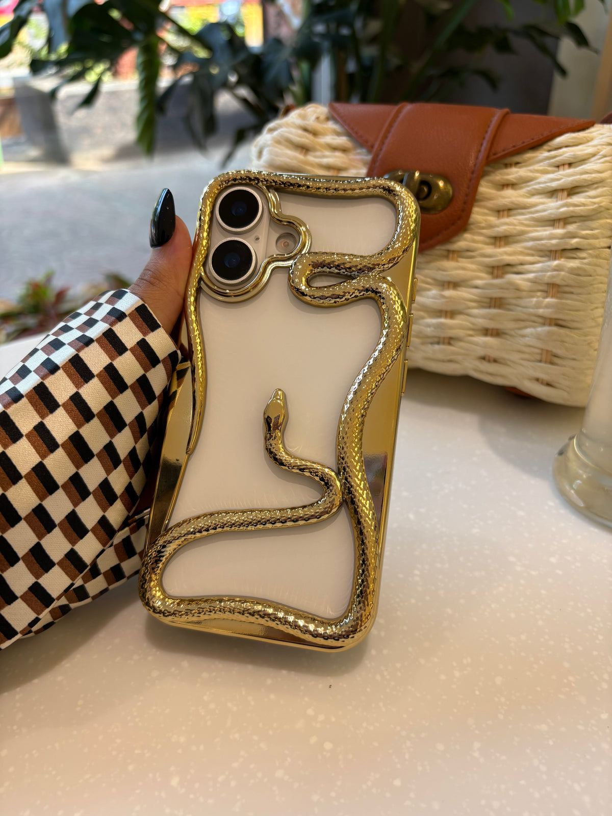 Snake 3D & Electroplated iPhone Case Shockproof Silicone & TPU
