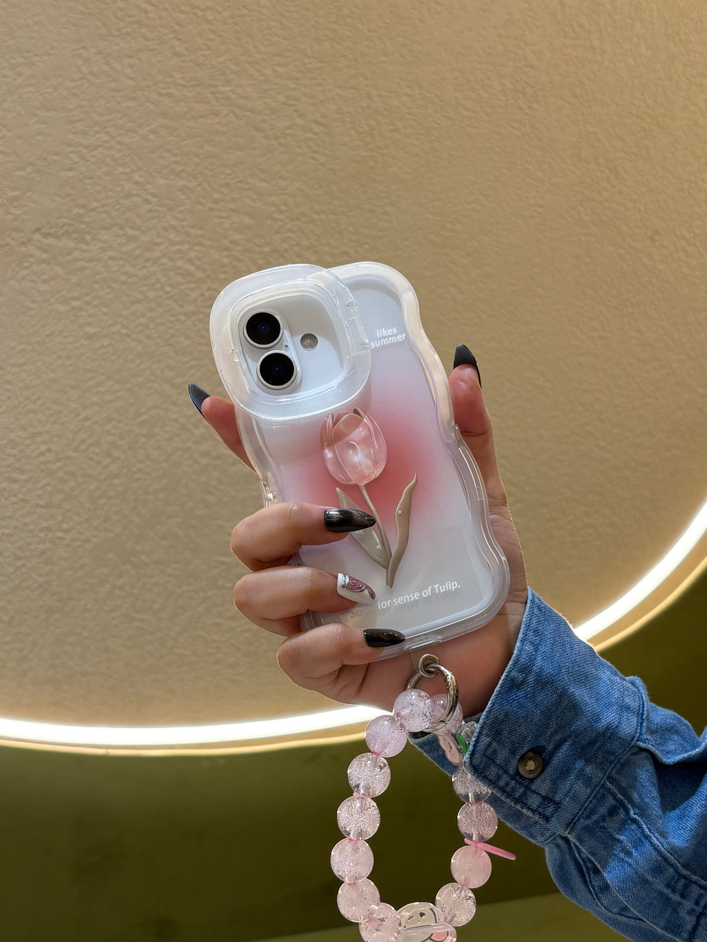Premium Dual Stand with Charm Tulip iPhone Case