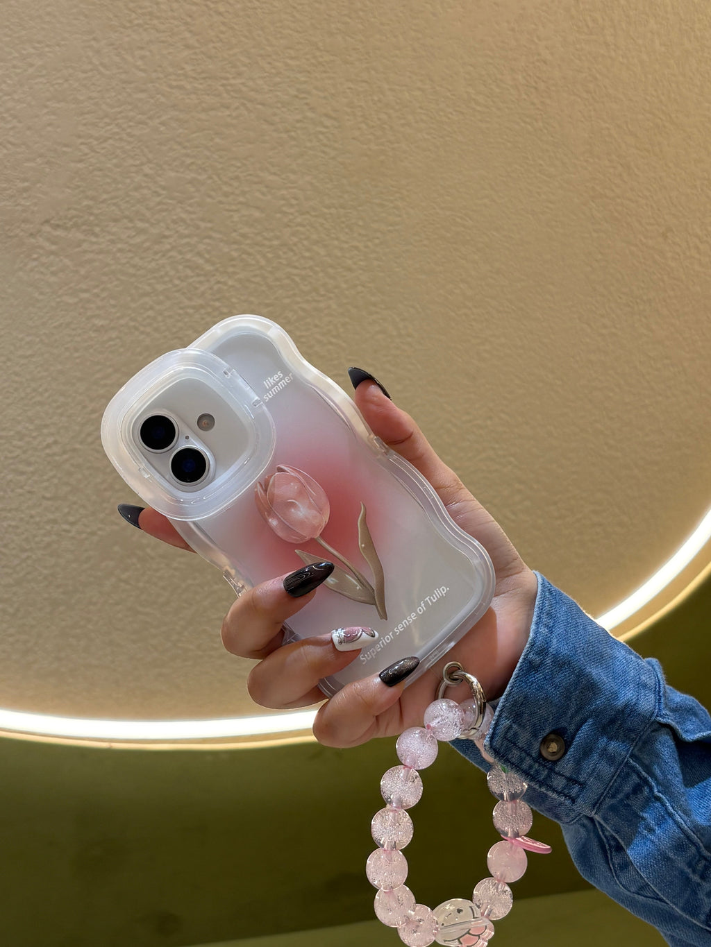 Premium Dual Stand with Charm Tulip iPhone Case