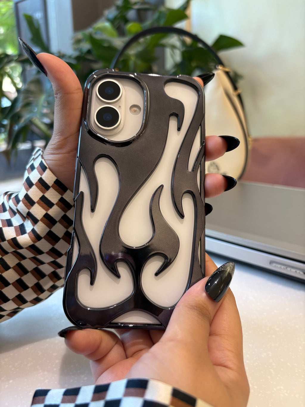 Flame Shaped 3D Plating Hollow Out Breathable Cooling iPhone Case