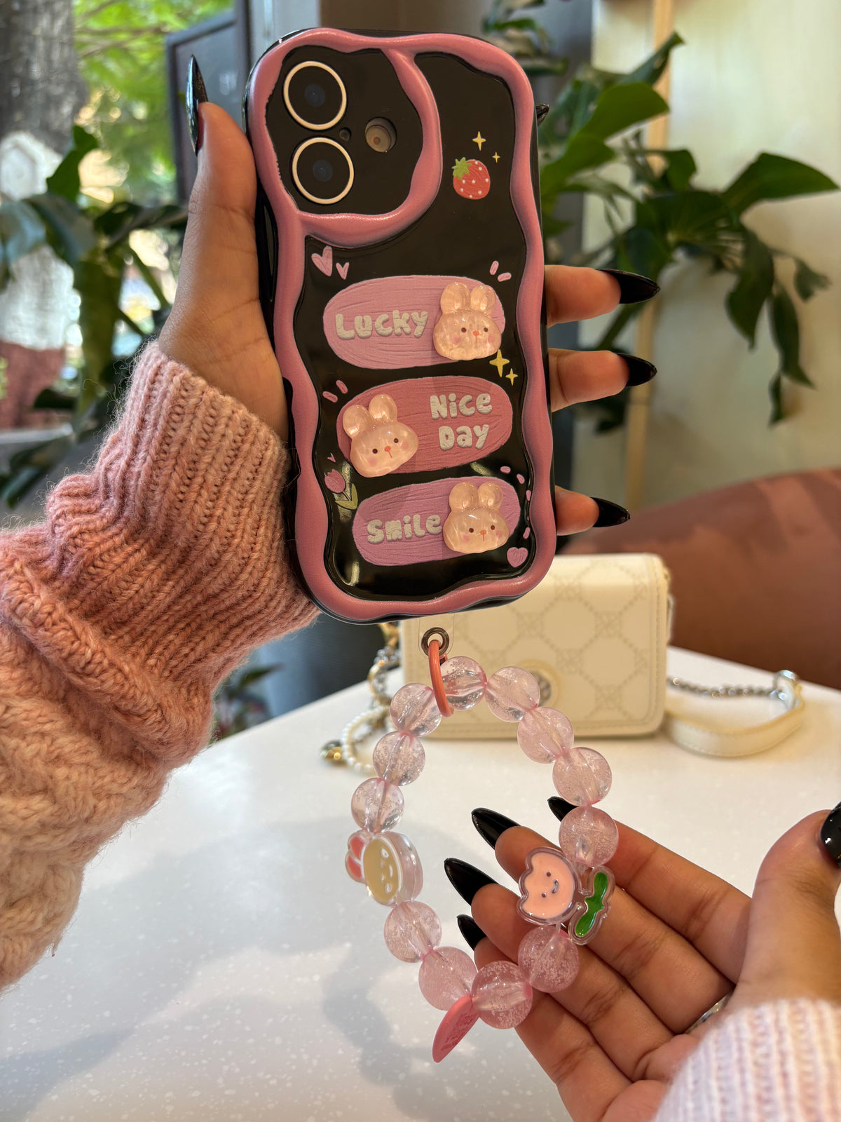 Cute Bunny with Charm Phone Case