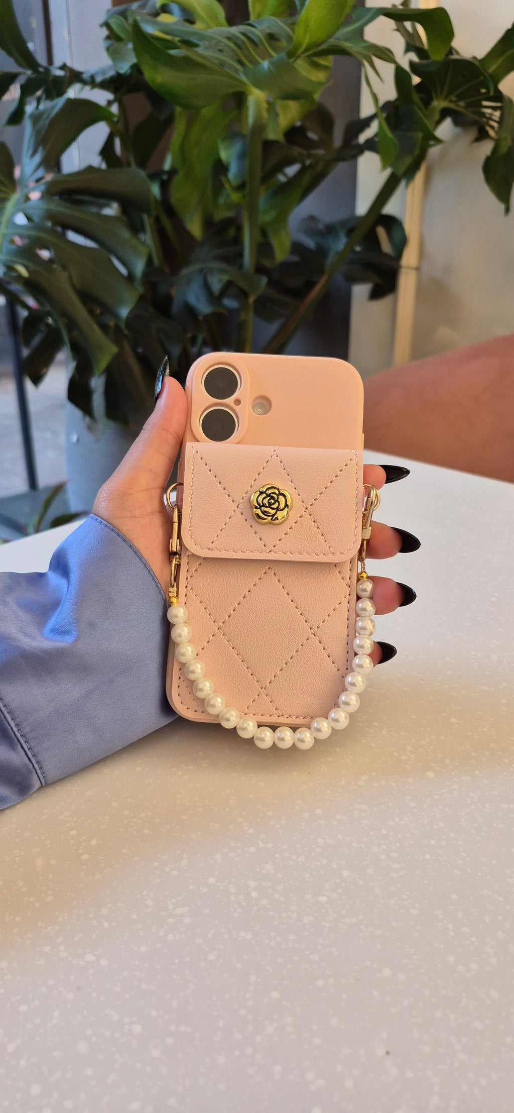 Royal Korean Pearl Pouch Sling iPhone Case