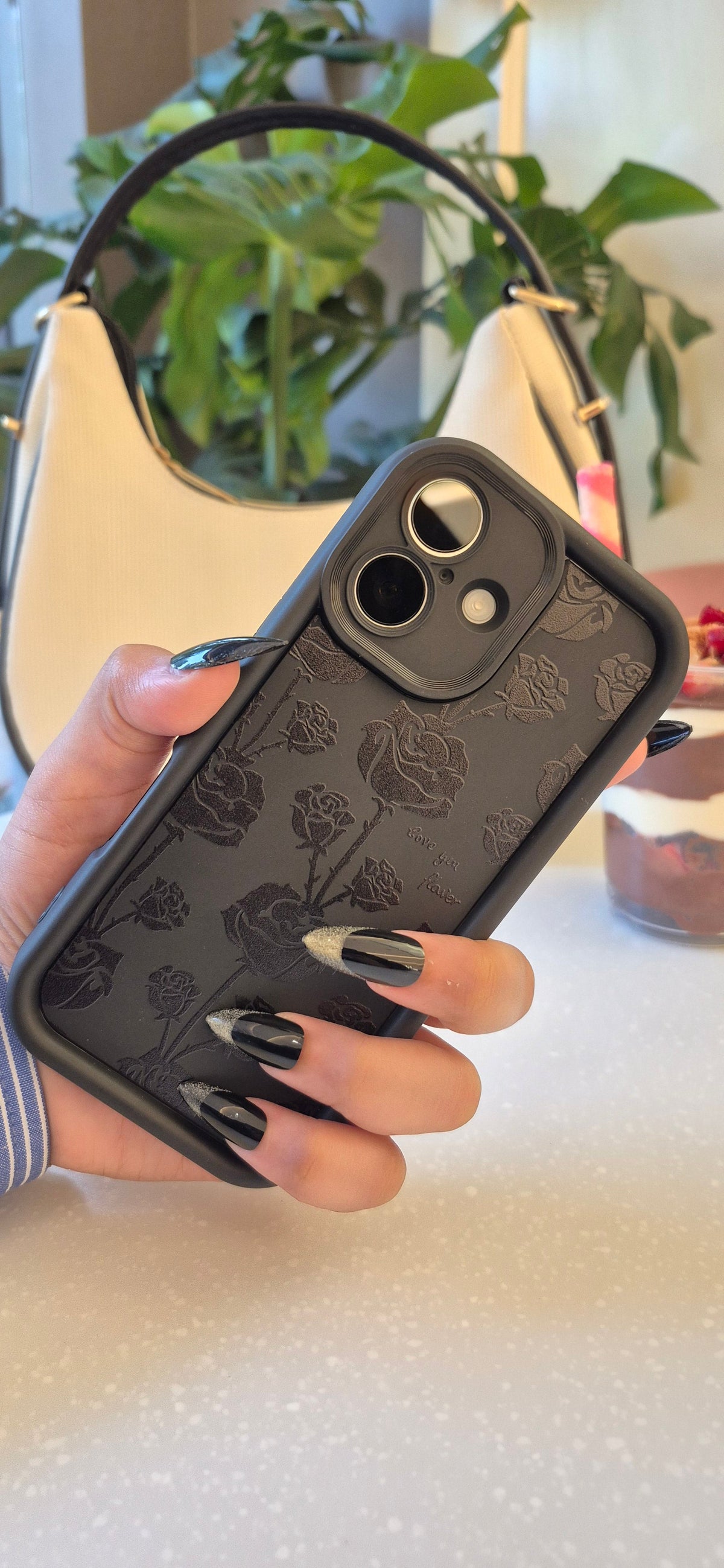 Vintage Dark Rose iPhone Case