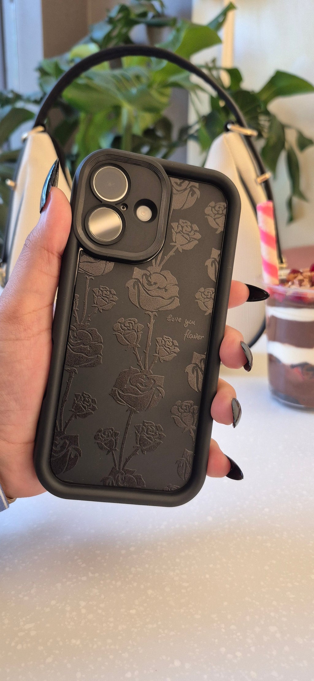 Vintage Dark Rose iPhone Case