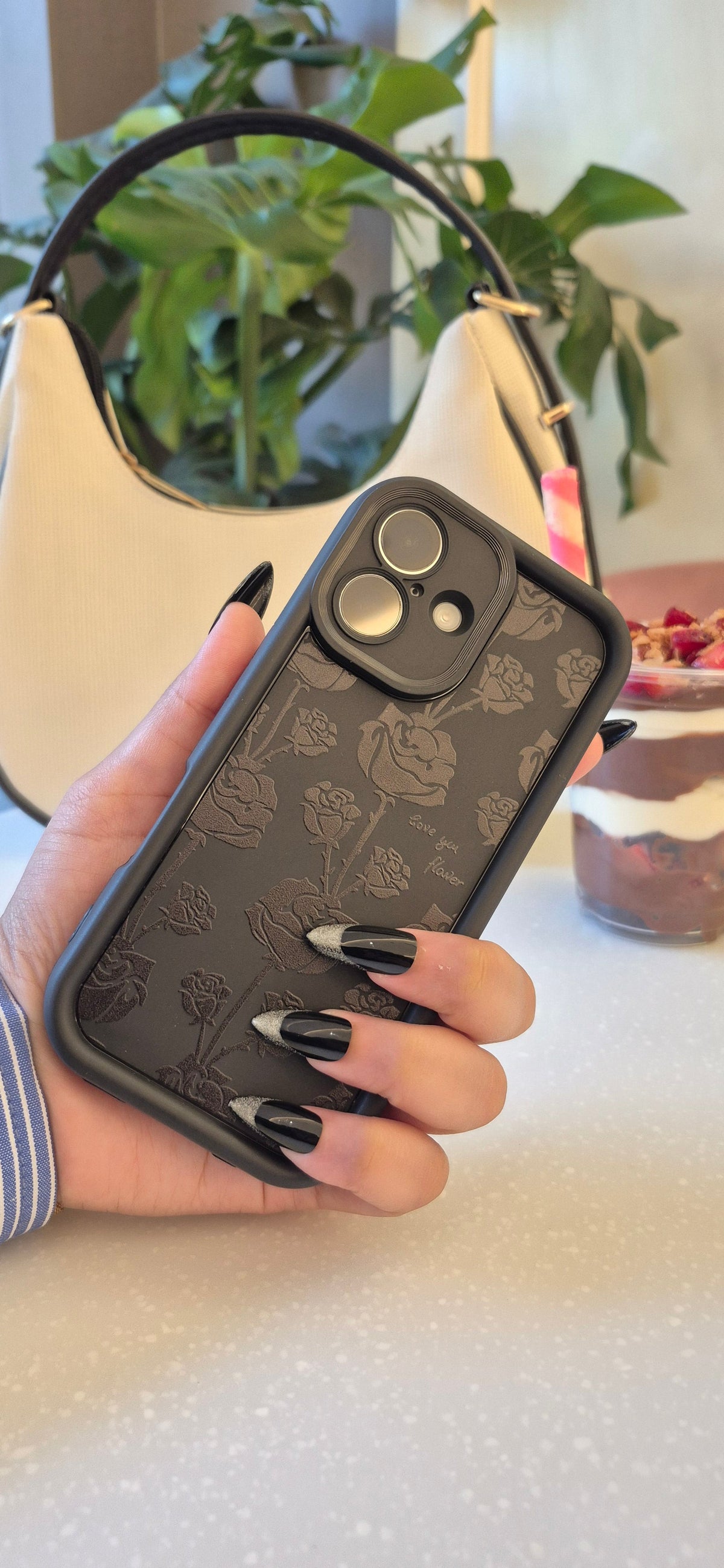 Vintage Dark Rose iPhone Case