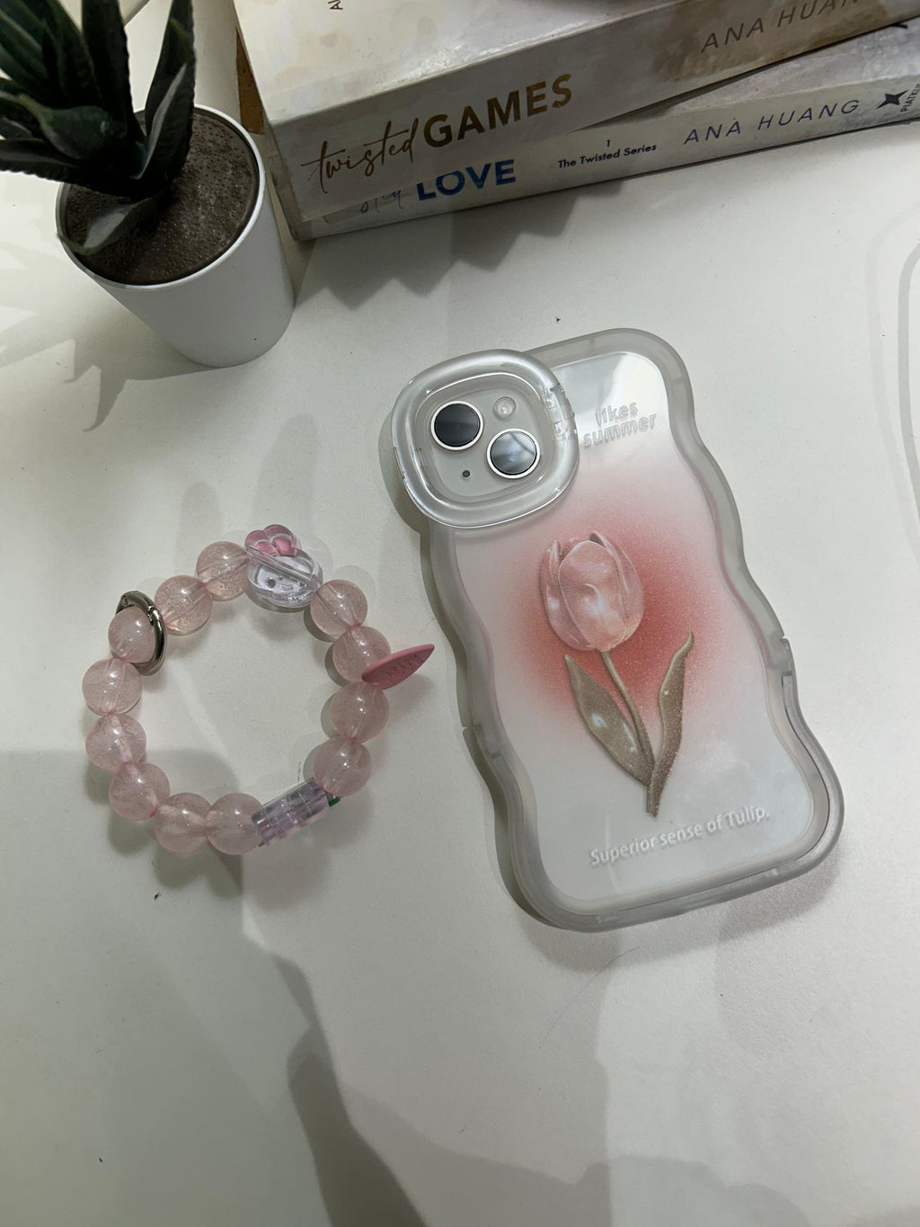 Premium Dual Stand with Charm Tulip iPhone Case