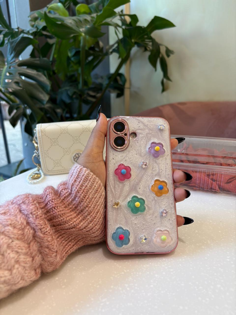 Resin Style Flower Case for iPhone