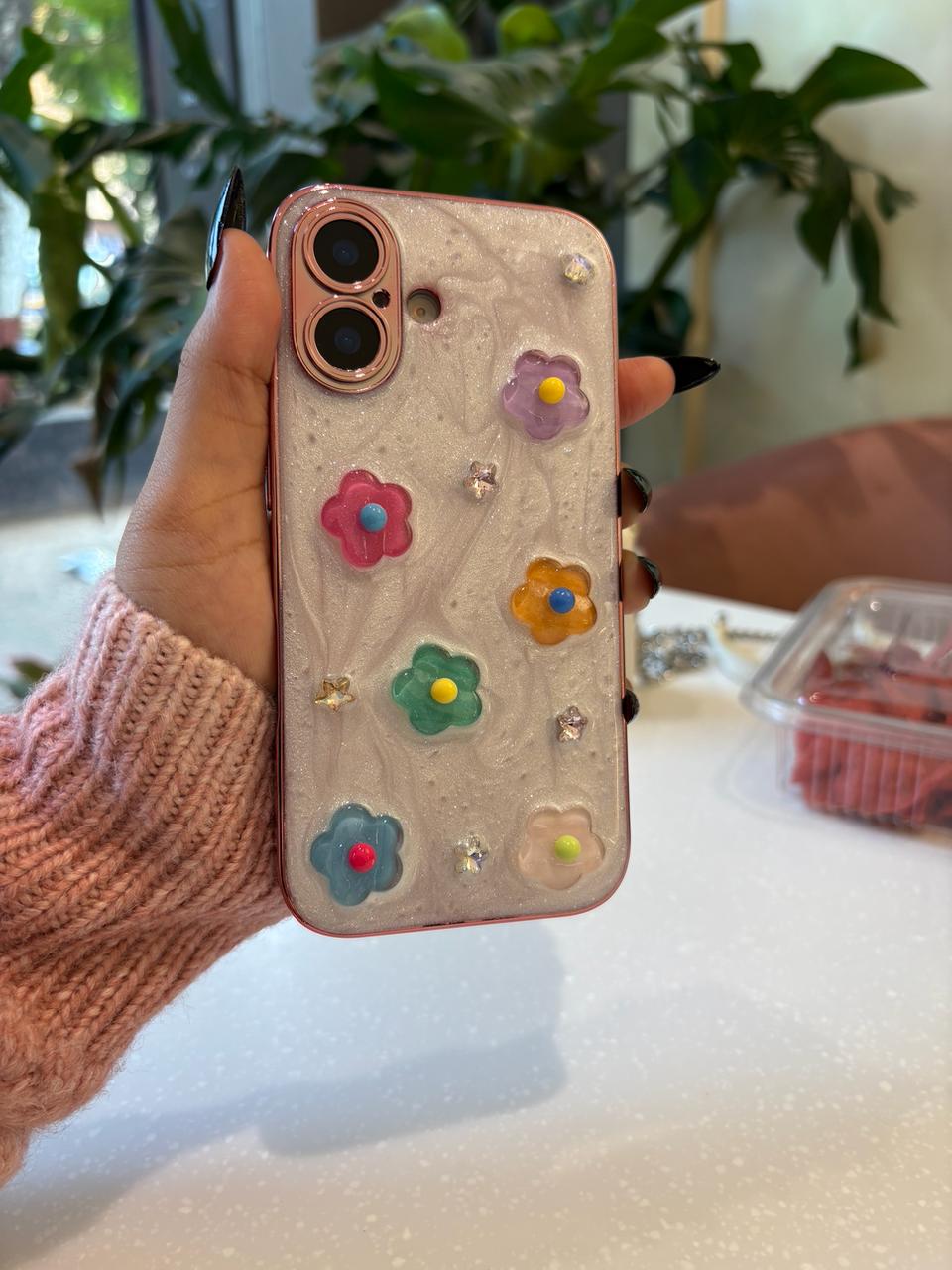 Resin Style Flower Case for iPhone