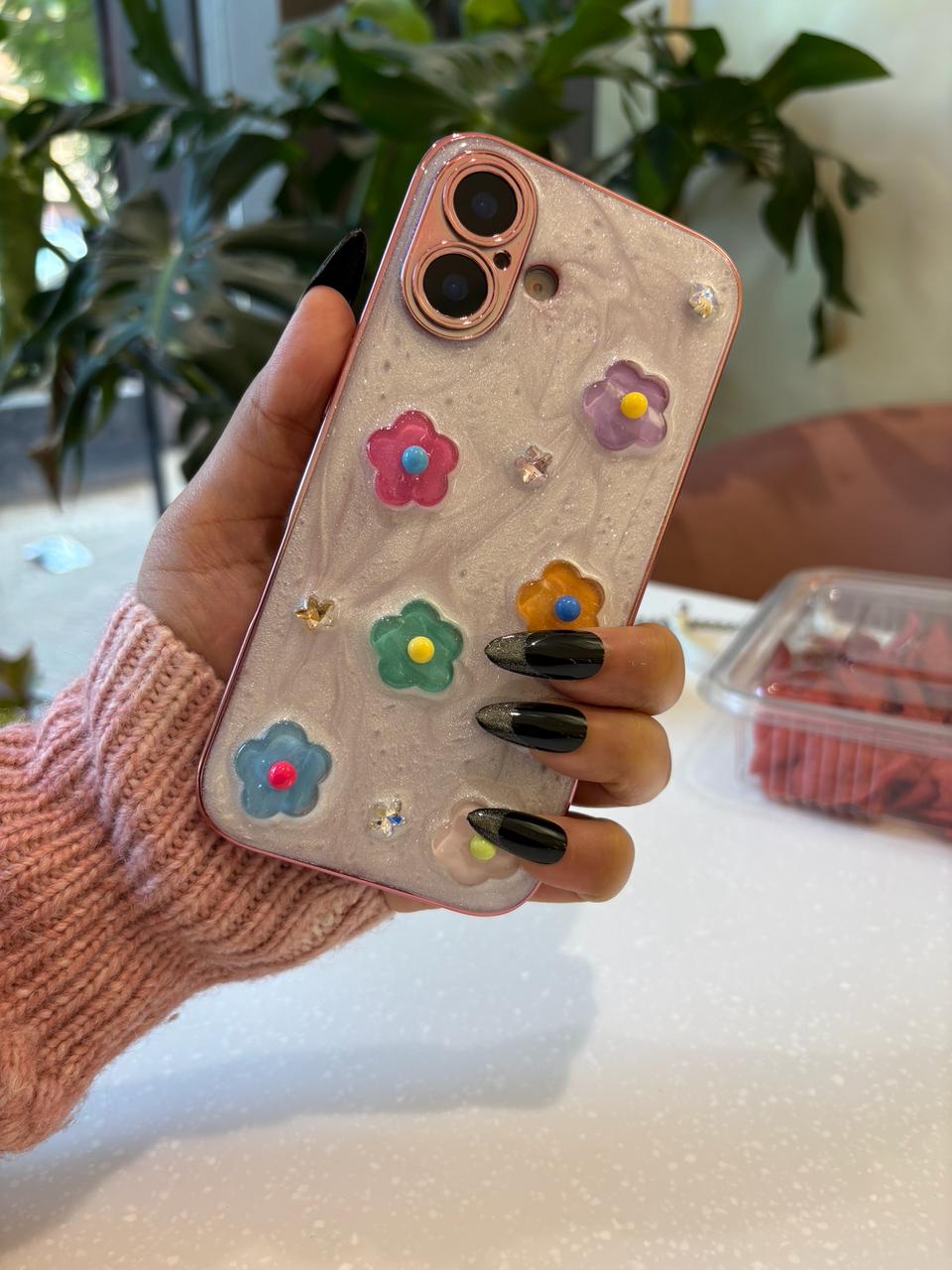 Resin Style Flower Case for iPhone