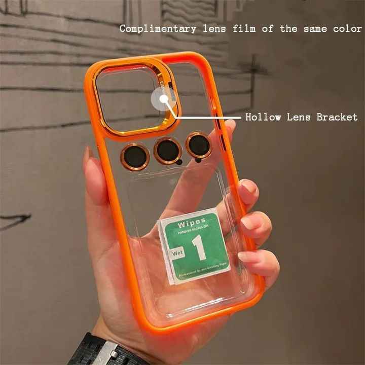 With Lens Film Protect Holder Clear Phone Case (for Men & Women)