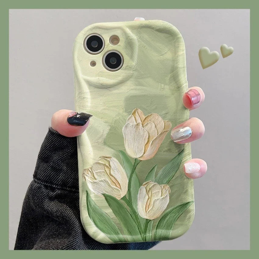 Flower Tulip Shockproof iPhone Case – Stylish Floral Protection